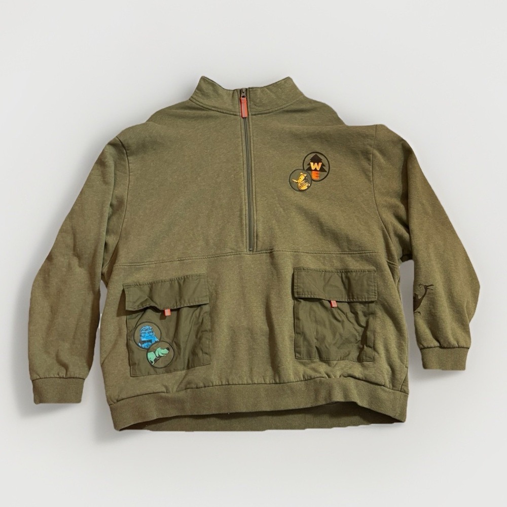 DisneyParks Pixar Up Wildernesses Explorer Half Zip Unisex Sweatshirt 3XL Green